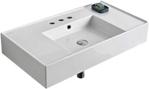 Vista 7 de Scarabeo 5123-Fregadero de baño sin agujero, tamaño único, blanco