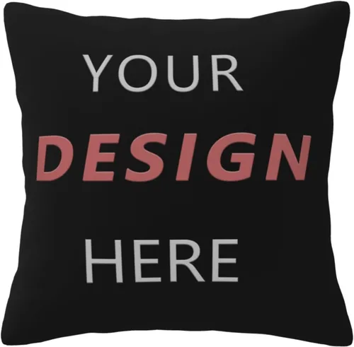 Vista 2 de Custom Pillow for Mother's Day Your Design Here Customized Pillow with Photo 12''x12'' Black