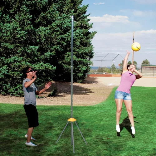 Vista 6 de Park & Sun Sports Juego de Tetherball portátil para exteriores con bolsa de transporte y accesorios (base Tri-Pod de 3 piezas/poste)