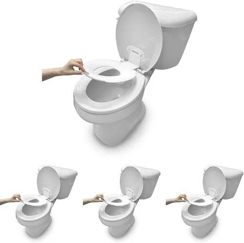 Vista 14 de Ingenuity: Asiento de orinal Flip & Sit de Ingenuity (Blanco) – Asiento de entrenamiento para orinal fácil de instalar y quitar que se acopla al