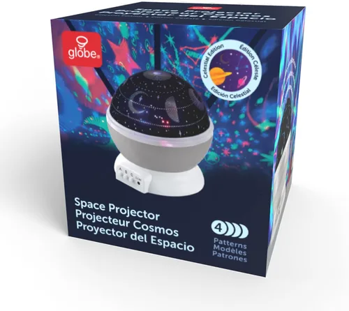 Vista 9 de Globe Electric Proyector LED 13766 integrado que cambia de color con luz nocturna, 4 patrones de proyección intercambiables, difusor de cúpula