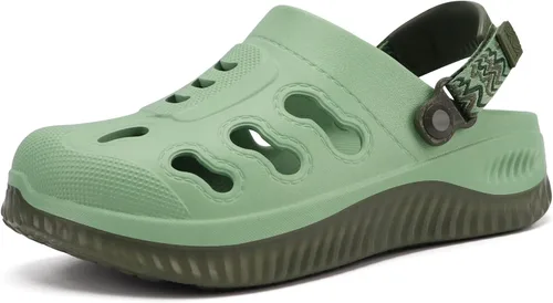 Vista 16 de KuaiLu Zuecos clásicos de recuperación para mujer, cómodas sandalias acolchadas para caminar, para aliviar la fascitis plantar, sandalias