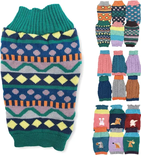 Vista 9 de Suéter de punto para perro, ropa de invierno cálida y suave para mascotas pequeñas y grandes (XL: longitud: 22 pulgadas, alce)