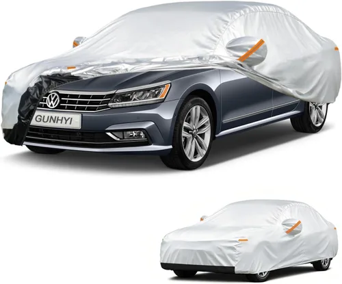 Vista 11 de GUNHYI - Funda de automóvil de 6 capas para Tesla Model 3 (2017-2025), impermeable para todo tipo de clima, protección UV contra la nieve, el sol