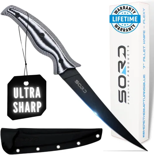 Vista 8 de SORD - Cuchillo de pesca – Cuchillo utilitario de 5 pulgadas para pesca y caza – Equipo de caza de hoja fija y equipo de pesca – Incluye funda Kydex