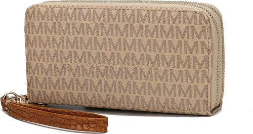 Vista 71 de MKF Collection Mia K - Cartera de pulsera para mujer, pequeña cartera de cuero vegano para tarjetas de crédito con cremallera y bolsillo