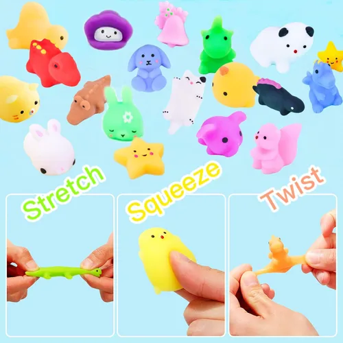 Vista 5 de 100 juguetes esponjosos Mochi envueltos individualmente, juguetes esponjosos para recuerdos de fiesta de niños, juguete kawaii para aliviar