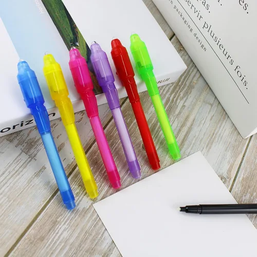 Vista 5 de Bolígrafo de tinta invisible, 14 bolígrafos espías, bolígrafo de tinta invisible que desaparece con luz ultravioleta, entretenimiento divertido