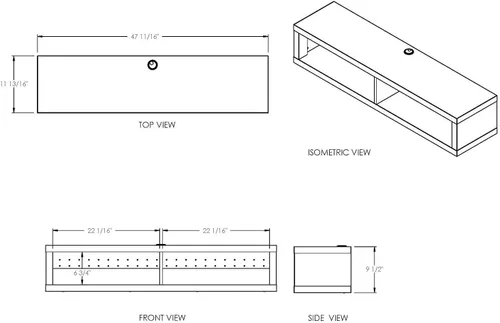 Vista 2 de Martin Furniture - Consola flotante para TV
