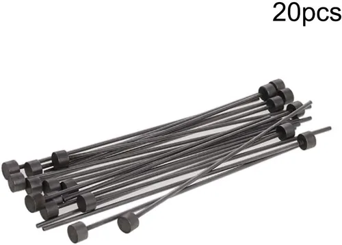 Vista 2 de Auniwaig 0.059 in de diámetro punta redonda de acero recto eyector Pin Punch 3.937 in largo gris plateado 20pcs