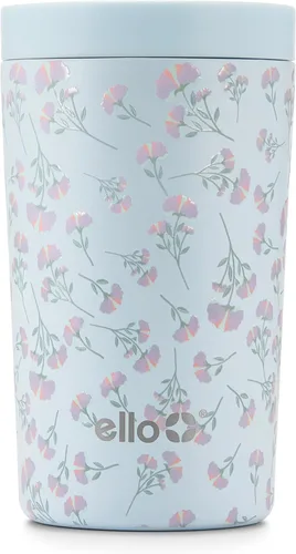 Vista 11 de Ello Jones - Taza de viaje de acero inoxidable aislada de 11 oz con tapa deslizante a prueba de fugas, taza pequeña de café de porción única