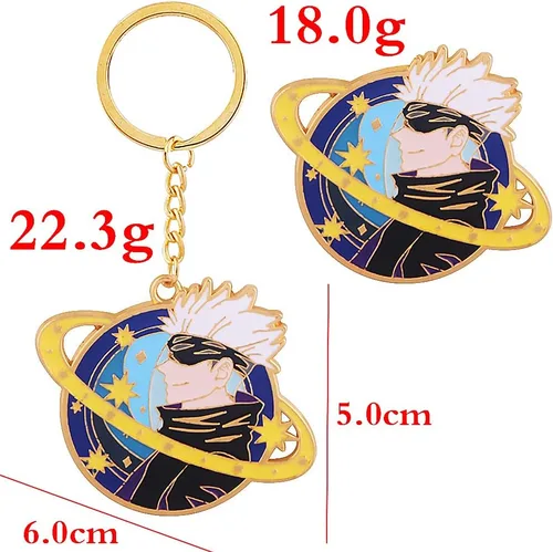 Vista 2 de SONGCHANGJEWELRY JJK - Llavero Satoru Figura de anime esmaltado Llavero de joyería para hombres y mujeres