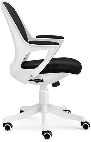 Vista 6 de Silla de oficina con asiento de malla transpirable, silla de computadora con altura de asiento ajustable y silla de tareas con reposabrazos firmes