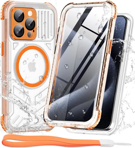 Vista 31 de WIFORT Funda impermeable para iPhone 15, [IP68 bajo el agua a prueba de polvo] [pantalla integrada] [15 pies a prueba de golpes militar], cubierta
