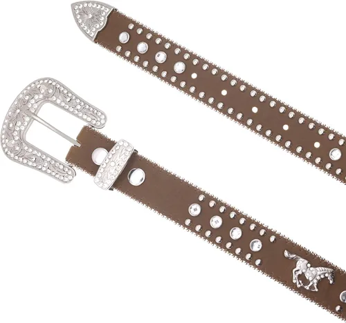 Vista 2 de Nocona Western Belt Niñas Cuero Caballo Cristales Silla N4427644