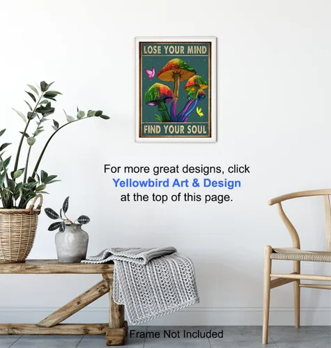 Vista 6 de Póster de Lose Your Mind Find Your Soul - Decoración psicodélica de habitación - Decoración psicodélica de habitación - Obra de arte hippie