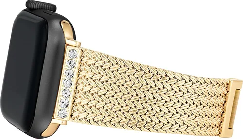 Vista 2 de WITHit Anne Klein - Correa de malla para Apple Watch, segura, ajustable, correa de repuesto para Apple Watch, se adapta a la mayoría de las muñecas