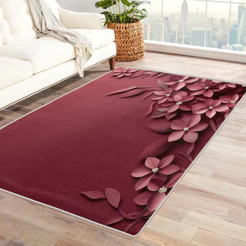 Vista 10 de Alfombra floral negra y dorada para entrada, dormitorio, cocina, 2 x 3 pulgadas, diseño de flor de cerezo de 2 x 3 pies, alfombra pequeña con diseño