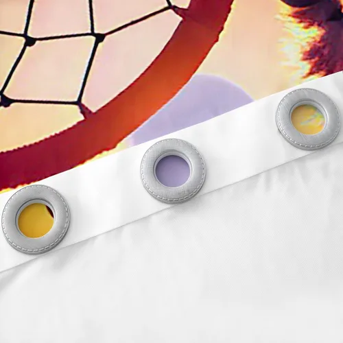 Vista 6 de Cortinas bohemias con atrapasueños para niñas, elegantes, bohemias, atrapasueños, cortinas de ventana de plumas hippie indias para niños