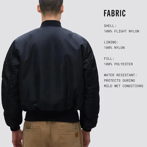 Vista 6 de Alpha Industries MA-1 Bomber Flight Jacket - Chaqueta de vuelo de piloto de combate Negro