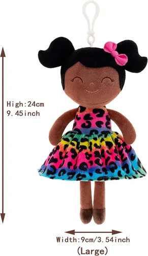 Vista 2 de Gloveleya Muñecos suaves de peluche con diseño de leopardo y arco iris, regalo para bebé de 9 pulgadas