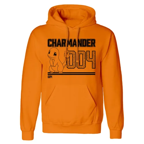 Vista 2 de Sudadera con Capucha Unisex Pokémon Charmander Line Art Naranja