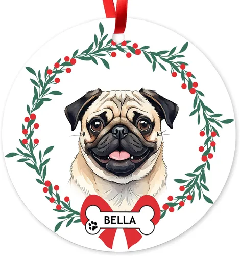 Vista 29 de Adorno de Navidad personalizado de Beagle, adorno personalizado con nombre de mascota, regalos para los amantes de los perros Beagle, decoración