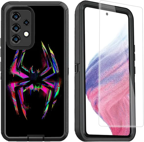 Vista 11 de Funda compatible con Samsung Galaxy A53 5G para mujeres y niñas, diseño de vaca, funda de lujo A53 5G con protector de pantalla, resistente a prueba