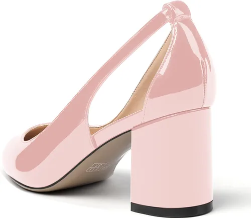 Vista 7 de MERRORI Zapatos de tacón medio con punta puntiaguda para mujer, sexy, para fiesta de noche, para fiesta de noche, zapatos sin cordones, zapatos