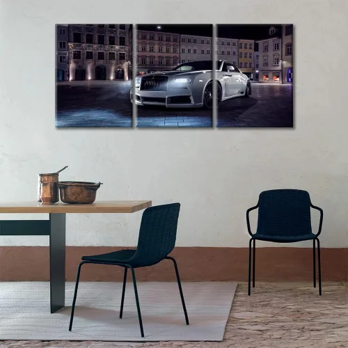 Vista 90 de Arte de pared de auto deportivo rojo para sala de estar, arte de pared de lienzo de súper auto genial, imágenes pósters, 3 piezas, arte moderno