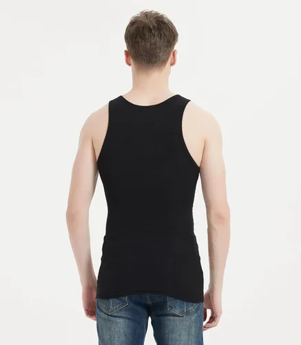 Vista 4 de Comfneat Paquete de 6 camisetas sin mangas ajustadas de algodón y elastano para hombre