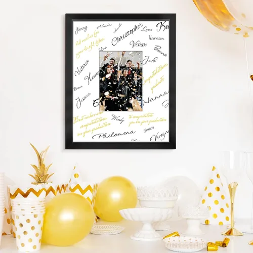 Vista 7 de LaVie Home Marco de fotos firmable de boda de 16 x 20 pulgadas, marco de madera negro de 16 x 20 pulgadas, para fotos de 5 x 7 pulgadas