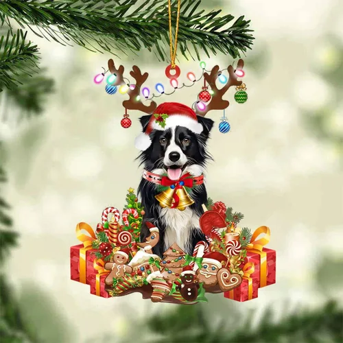Vista 9 de Nazenti Adorno de Navidad personalizado de reno de Alaskan Malamute – Adorno de perro personalizado para amantes de las mascotas, acrílico plano