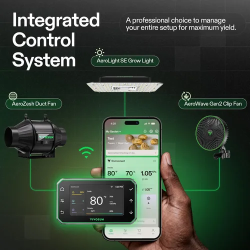Vista 5 de VIVOSUN Smart Pro - Kit de tienda de cultivo de 2 x 2 pies, 1 planta, control automático integrado con WiFi con GrowHub E42A+, luz LED