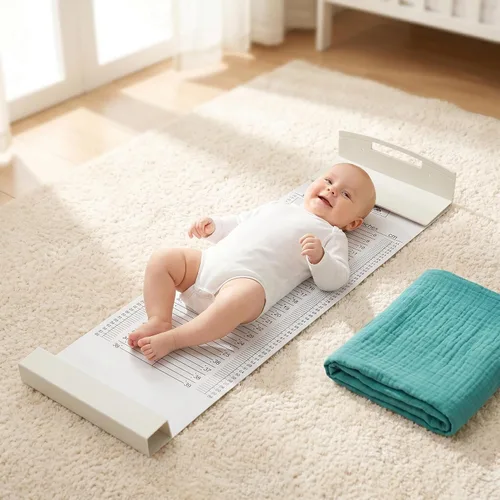 Vista 3 de iplusmile Tapete de medición de altura para bebés, tabla de altura de infantómetro para recién nacidos, niños pequeños y bebés, tabla de crecimiento