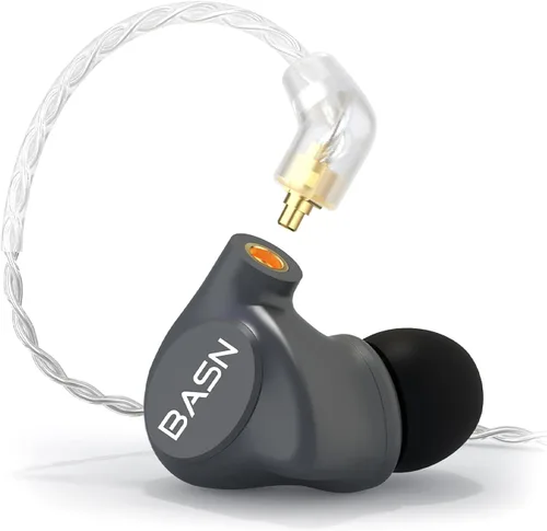 Vista 8 de BASN Metalen PRO 4 Drivers Monitores Intrauriculares para Músicos, Auriculares con Aislamiento de Ruido y Graves Mejorados con Carcasa de Metal CNC