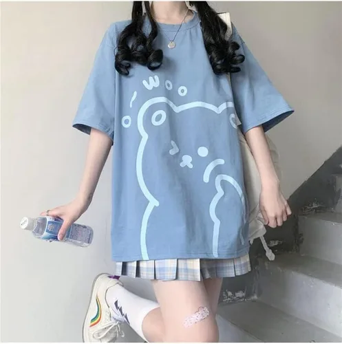 Vista 3 de Fairycore - Camisetas gráficas para adolescentes y mujeres, sudaderas preppy grunge, camisetas de gran tamaño, camisetas Kawaii holgadas, tops