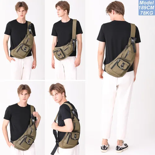 Vista 14 de Nicgid Sling Bag - Mochila bandolera para hombre), LYSB01NH075BJ-SPRTSEQIP