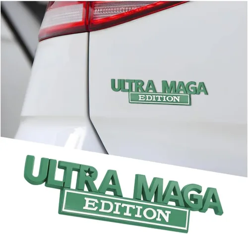 Vista 14 de AICEL Ultra MAGA Edition Emblemas, calcomanías 3D elevadas de metal completo, etiquetas clásicas de personalidad con adhesivo fuerte, calcomanías