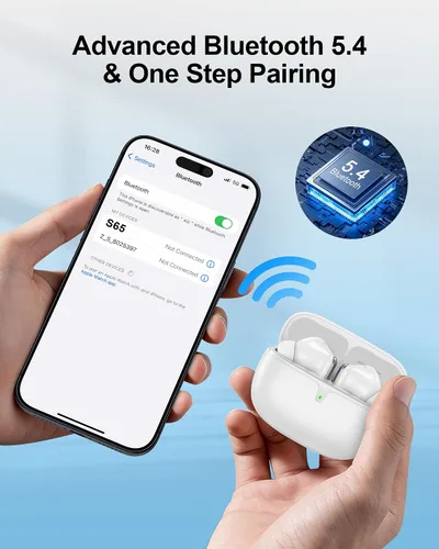 Vista 3 de Auriculares inalámbricos Bluetooth 5.4, iPhone 17e 17Air 16 15 14 13 Pro Max auriculares inalámbricos Bluetooth con cancelación de ruido