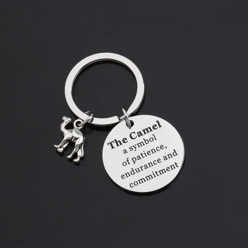 Vista 4 de ENSIANTH Llavero de camello, regalo inspirador para amantes del camello, regalo para amantes de los animales del desierto, regalo para dueños de cam