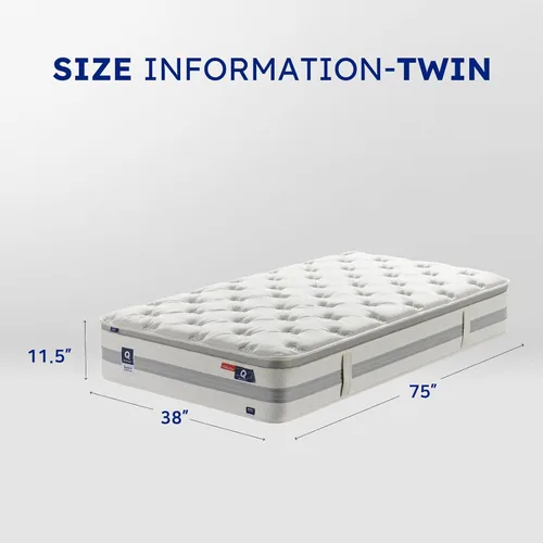 Vista 2 de QA4 Z Cube - Colchón híbrido prémium de 11.5 pulgadas con resortes de dos caras en una caja, parte superior de felpa firme, soporte firme