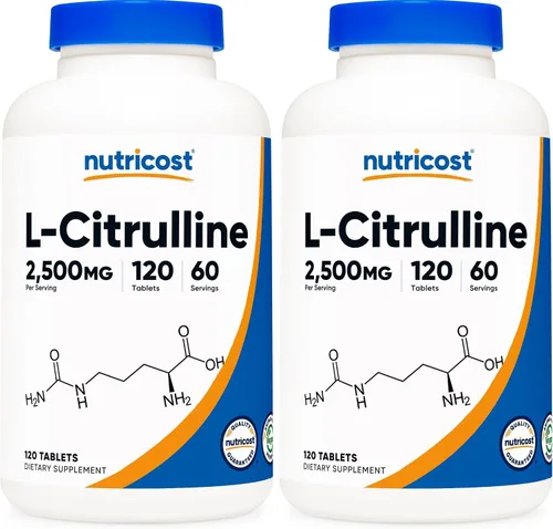 Vista 6 de Nutricost L-citrulina 2500 mg por porción, 60 porciones, 1250 mg por tableta, 120 tabletas - Suplemento sin OMG y sin gluten