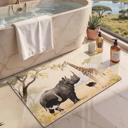 Vista 31 de LUMI Tapetes de baño ultra delgados, superabsorbentes, de secado rápido, antideslizantes, para debajo de la puerta, bañera, lavabo y ducha, 17 x 30