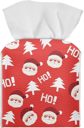 Vista 31 de Lindas decoraciones de ajolote con estampado de animales, caja de pañuelos de cuero, soporte de Navidad, organizador de papel de seda impermeable