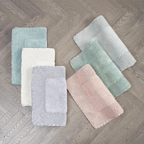 Vista 8 de Laura Ashley Ruffle tapete para baño de algodón de 17 x 24 pulgadas