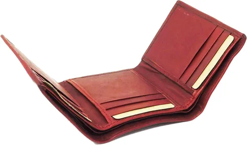 Vista 5 de Billetera de cuero genuino Billetera para hombre de 3 pliegues para hombre de piel 2z