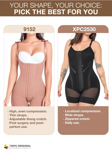 Vista 2 de MARIAE FAJAS Body moldeador con control de abdomen y busto abierto colombiano