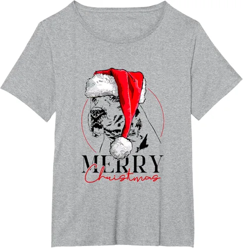 Vista 19 de Camiseta divertida de Papá Noel Dogo Argentino para perro de Feliz Navidad, Blanco