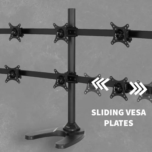 Vista 9 de VIVO Monitor LCD hexagonal altura ajustable 6 pantalla soporte de montaje de escritorio para pantallas de hasta 27 pulgadas, STAND-V006F